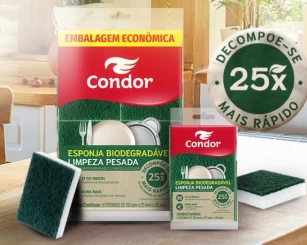 Condor lança a primeira esponja biodegradável do Brasil