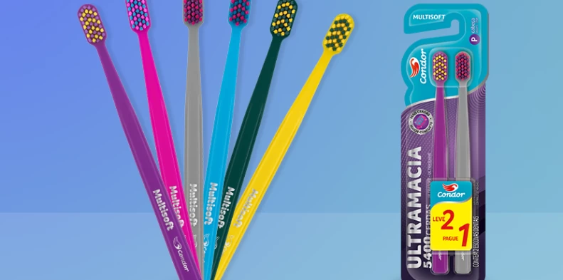 Condor lança novos modelos da escova dental ultramacia Multisoft
