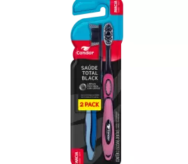 Escova Dental Condor Saúde Total Black 2Pack Macia