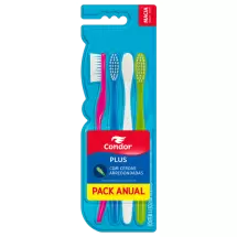 Escova Dental Condor Plus Macia Promocional 4 Unidades