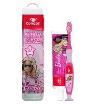 Kit Infantil Kids+ Barbie Escova + Gel Dental Estojo
