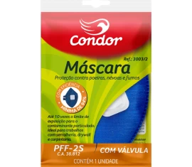 Máscara de Proteção Com Válvula - Proteção contra poeiras, névoas e fumos.