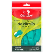 Luva de Nitrilo - Com forro - Anatômica - Texturizada na Palma dos Dedos