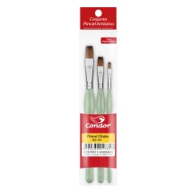 Kit Pincéis Ergonômicos - Chatos